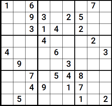 Sudoku Beispiel Gitter